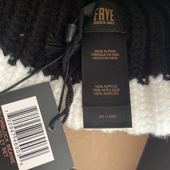 FRYE Colorblock Beanie and Genuine Leather Wristlet Set  Brand New In Box - Picture 7 of 16